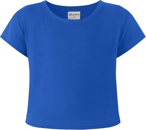 Noomelfish Girls Short Sleeve Crop Tops Kids Summer Dance Cropped T-Shirts (5-14 Years) in Kuwait