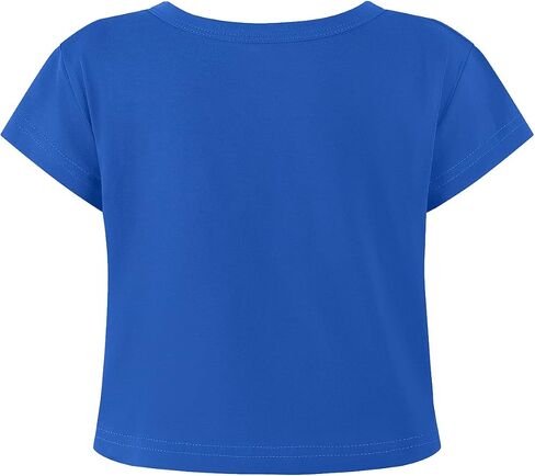 Noomelfish Girls Short Sleeve Crop Tops Kids Summer Dance Cropped T-Shirts (5-14 Years) in Kuwait