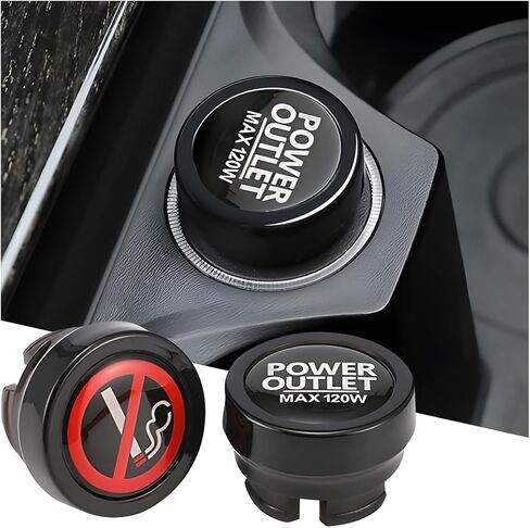 2PCS Car Cigarette Lighter Plug Cover, Dustproof Waterproof Vehicle Socket Cover, Auto Cigarette Lighter Cap Replacement Accessories Universal for Vehicle, Trucks, RVs and More（Black） in Kuwait