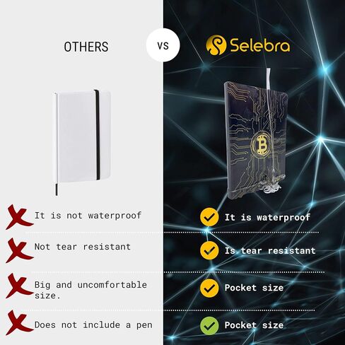 Seed Phrase Storage Notebook + Fireproof Bag - Cryptocurrency Recovery Phrase - Waterproof Password Keeper - Cold Wallet - Password Manager (Notebook + Fireproof Bag) in Saudi Arabia