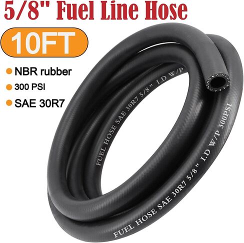3/8 بوصة، 10 قدم خرطوم خط الوقود قفل دفع NBR المطاط SAE 30R7 300PSI، 10 قطعة 13-19 مشابك، لمحركات أنظمة وقود السيارات in Kuwait