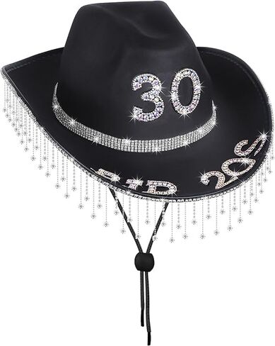 JUSTOTRY 30th Birthday Cowboy Hat, 30th Birthday Outfit Gifts for Women Cowgirl Hats Decorations in Kuwait