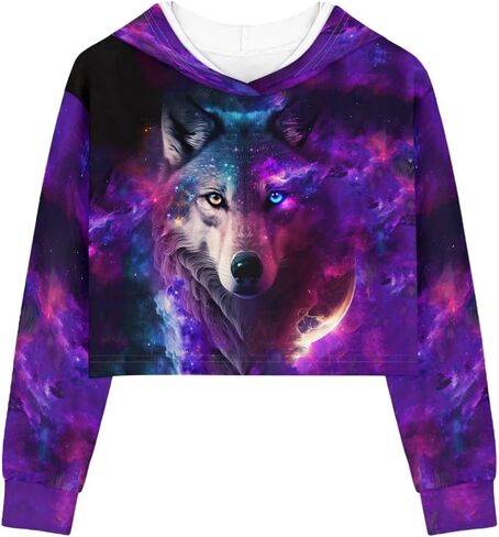 Teen Little Girls Crop Top Size 5-14 Years Old Cropped Hoodie Sweatshirt in Kuwait