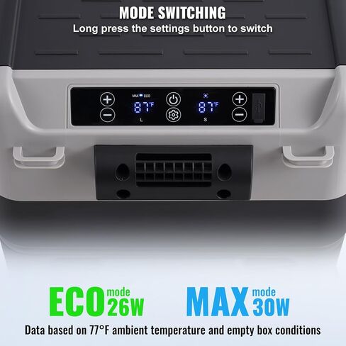 VEVOR Portable Car Refrigerator, 12 Volt Car Refrigerator Fridge, 50 L / 52.8 QT Dual Zone Portable Freezer, -4℉-68℉ Adjustable Temperature, Compressor Cooler for Home, Outdoor, Camping, RV, Car in Saudi Arabia