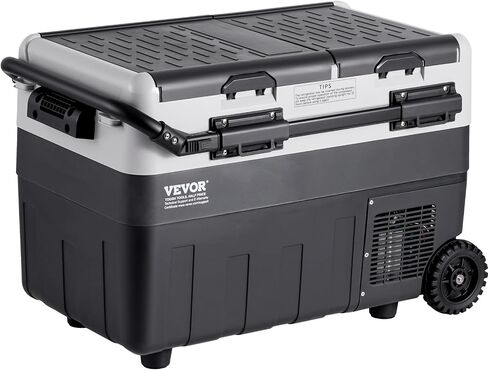 VEVOR Portable Car Refrigerator, 12 Volt Car Refrigerator Fridge, 50 L / 52.8 QT Dual Zone Portable Freezer, -4℉-68℉ Adjustable Temperature, Compressor Cooler for Home, Outdoor, Camping, RV, Car in Saudi Arabia