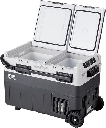 VEVOR Portable Car Refrigerator, 12 Volt Car Refrigerator Fridge, 50 L / 52.8 QT Dual Zone Portable Freezer, -4℉-68℉ Adjustable Temperature, Compressor Cooler for Home, Outdoor, Camping, RV, Car in Saudi Arabia