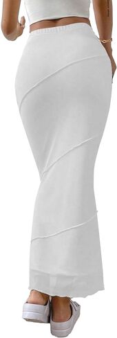 Avanova Women Mesh High Waisted Mermaid Bodycon Skirts Summer Fishtail Midi Skirts in Saudi Arabia
