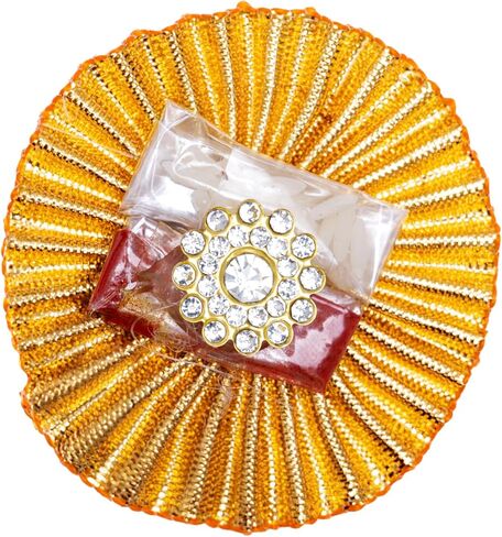 Rakhi for Brother Bhai Bhaiya Bhatija Raksha Bandhan gift Rakhi Thread Single Rakhi with Roli Chawal and Greeting card gift pack in pouch/Potli bag in Saudi Arabia