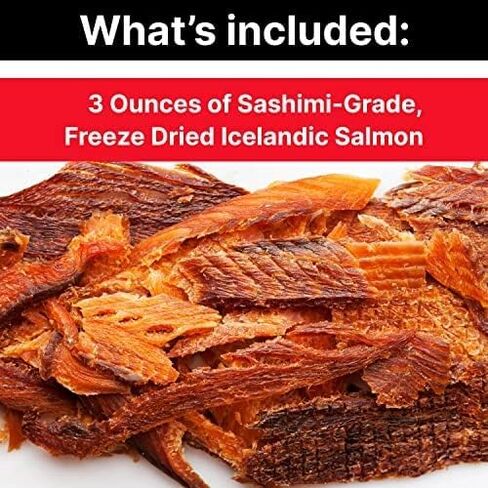 Freeze Dried Fish Pet Treats from Iceland - Pure, All Natural Seafood Snacks for Dogs, Cats and other Pets - Human Safe Ingredients, Made from Sashimi Grade Seafood - Salmon in Kuwait