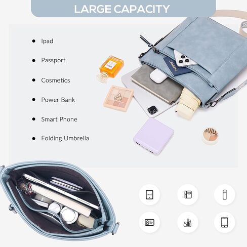 Crossbody Bags For Women Medium Crossbody Travel Purses with 4 Card Slots Leather Shoulder Handbags in Saudi Arabia
