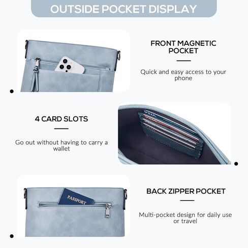 Crossbody Bags For Women Medium Crossbody Travel Purses with 4 Card Slots Leather Shoulder Handbags in Saudi Arabia