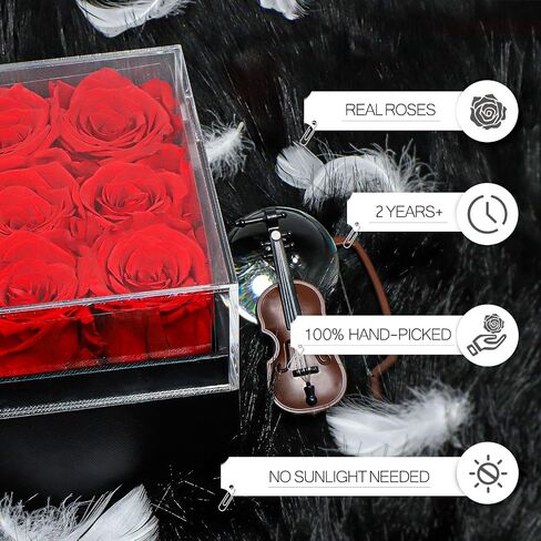Forever Roses in a Box. Preserved Flower Rose Gifts for Mom, Women, Love, Wife, Girlfriend, Grandma. Eternal Roses Gift Box on Mother's Day, Birthday, Valentines, Anniversary. (4 Blue Roses) in Saudi Arabia