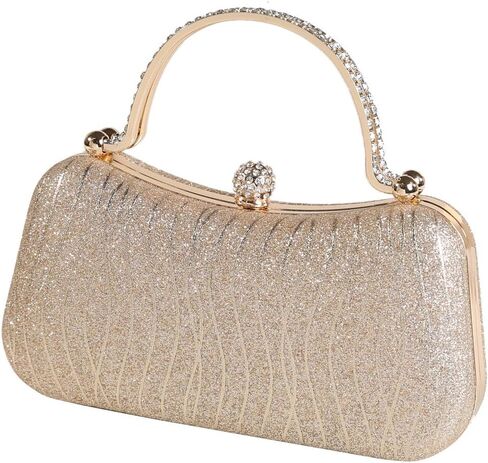 Covelin Evening Bag Sparkling Frosted Purses for Women Lady Shiny Party Elegant Handbag Wedding Bag with Chain in Saudi Arabia