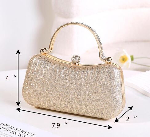 Covelin Evening Bag Sparkling Frosted Purses for Women Lady Shiny Party Elegant Handbag Wedding Bag with Chain in Saudi Arabia