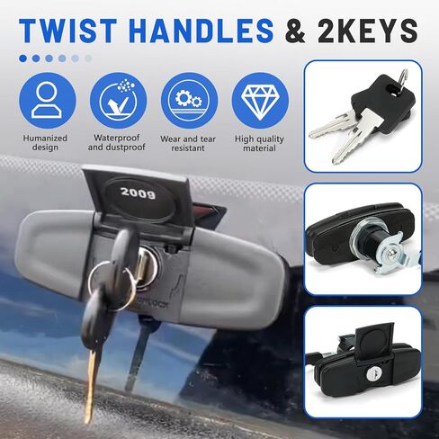 113436-100xq طقم مقبض ملتوي لغطاء الشاحنة 100XQ 92579 ومزالج 83515-83514 متوافق مع Leer 100XL، Leer 100XQ وLeer 700 in Kuwait