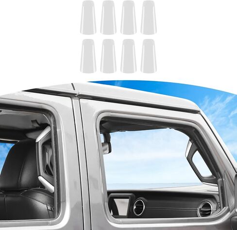 RT-TCZ لسيارة Wrangler JL A B غطاء مقابض عمود أبيض لسيارة Jeep Wrangler JL JLU Gladiator JT 4 Door 2018-2023 ملحقات داخلية بيضاء in Saudi Arabia