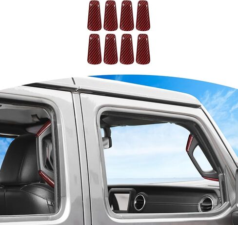 RT-TCZ لسيارة Wrangler JL A B غطاء مقابض عمود أبيض لسيارة Jeep Wrangler JL JLU Gladiator JT 4 Door 2018-2023 ملحقات داخلية بيضاء in Saudi Arabia