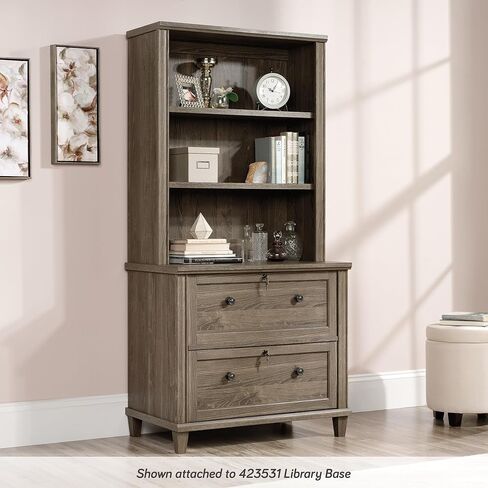 خزانة مكتبة سودر هاموند، الطول: 32.87 بوصة × العرض: 13.62 بوصة × الارتفاع: 40.04 بوصة، لمسة نهائية من خشب إيمري أوك in Kuwait