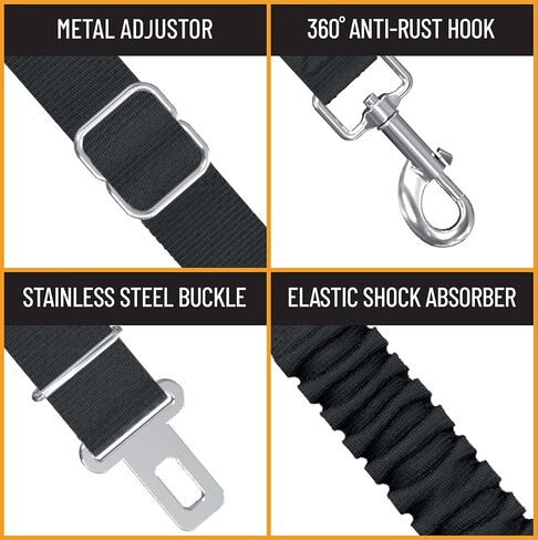 Active Pets Dog Seatbelt, Adjustable Safety Dog Seat Car Harness, Dog Seat Belt for Pets - Durable Dog Seatbelts for Cars - Dog Car Seat Belt for Dogs, dog seat belts for large dogs, Medium, & Small in Saudi Arabia