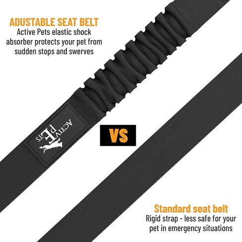 Active Pets Dog Seatbelt, Adjustable Safety Dog Seat Car Harness, Dog Seat Belt for Pets - Durable Dog Seatbelts for Cars - Dog Car Seat Belt for Dogs, dog seat belts for large dogs, Medium, & Small in Saudi Arabia