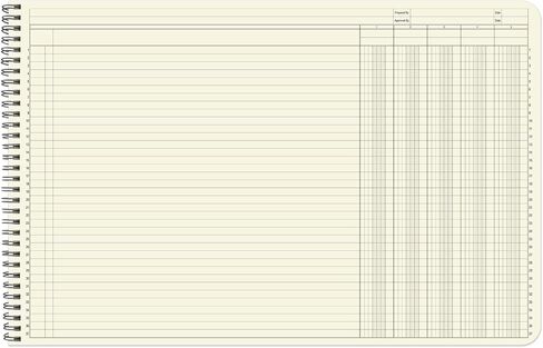 BookFactory Ledger Pad/Large 13 Column Accounting Ledger Columnar (Thirteen Columns) Pads - 17" x 11", 50 Pages, Notepad Landscape Format (PAD-050-CLCPD3(17x11-Ledger-13)-AX) in Kuwait