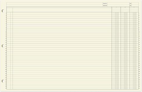 BookFactory Ledger Pad/Large 13 Column Accounting Ledger Columnar (Thirteen Columns) Pads - 17" x 11", 50 Pages, Notepad Landscape Format (PAD-050-CLCPD3(17x11-Ledger-13)-AX) in Kuwait