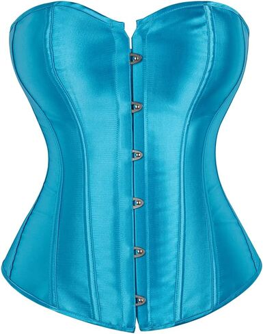 Women's Satin Corsets Top Lace Up Boned Overbust Corset bustier Lingerie Body Shaper Bustier in Saudi Arabia