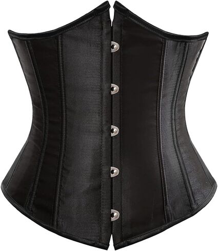 Women's Satin Corsets Top Lace Up Boned Overbust Corset bustier Lingerie Body Shaper Bustier in Saudi Arabia