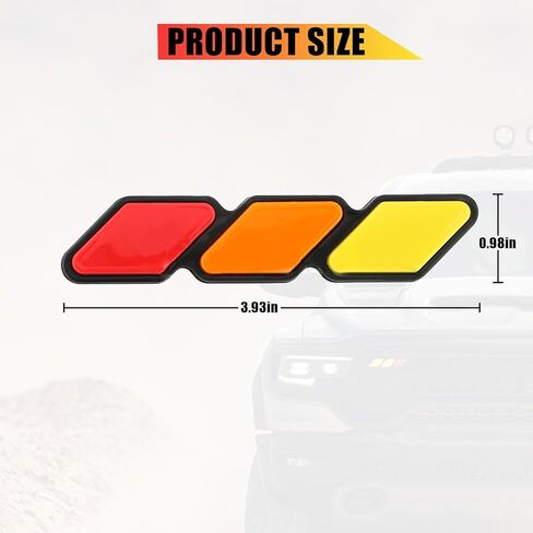قطعة واحدة من شعار شارة الشبكة ثلاثية الألوان، ملحق أنيق مصمم للتوافق مع معظم المركبات (الأصفر والبرتقالي والأحمر) in Kuwait