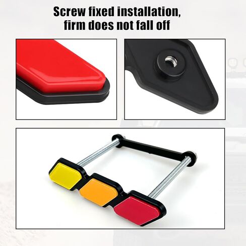 قطعة واحدة من شعار شارة الشبكة ثلاثية الألوان، ملحق أنيق مصمم للتوافق مع معظم المركبات (الأصفر والبرتقالي والأحمر) in Kuwait