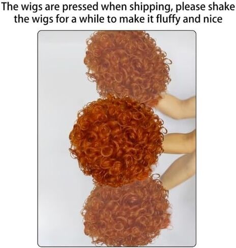 3 Pcs Mrs Roper Wig Short Curly Red Orange Wig for Women Red Afro Wig with Orange Jewelry Necklace for Halloween Costume Party Disco Retro Wig Outfit Large Head XL Wig Synthetic Wig +Wig Cap ﻿ in Saudi Arabia