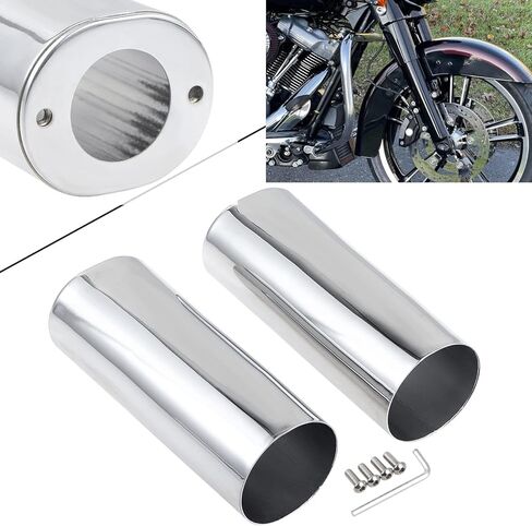 +2" Extend Smooth Black Motorcycle Fork Cans Boots Covers for Harley Softail Touring Electra Glide Street Glide Road Glide Road King FLT/FLHT 1999-2013, FLST 2000-2017 in Kuwait