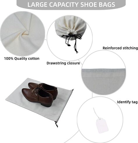 GONGKANGYUAN 4 عبوات من حقائب الأحذية للسفر، حقيبة أحذية واحدة مع رباط للرجال والنساء، أحذية تخزين حماية السفر in Kuwait