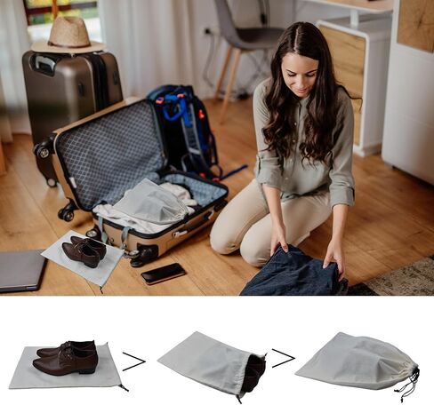 GONGKANGYUAN 4 عبوات من حقائب الأحذية للسفر، حقيبة أحذية واحدة مع رباط للرجال والنساء، أحذية تخزين حماية السفر in Kuwait