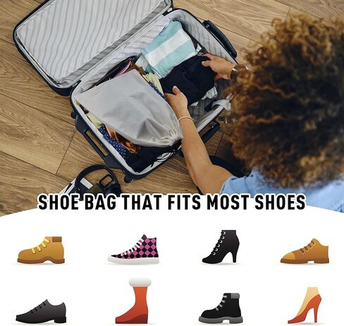 GONGKANGYUAN 4 عبوات من حقائب الأحذية للسفر، حقيبة أحذية واحدة مع رباط للرجال والنساء، أحذية تخزين حماية السفر in Kuwait