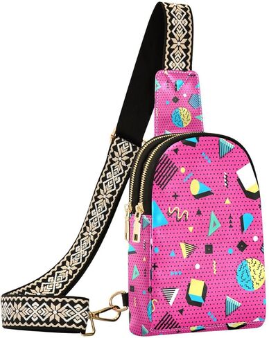 Crossbody Sling Bag for Women Leather Shoulder Chest Bag Small Fanny Pack for Hiking Travel in Saudi Arabia