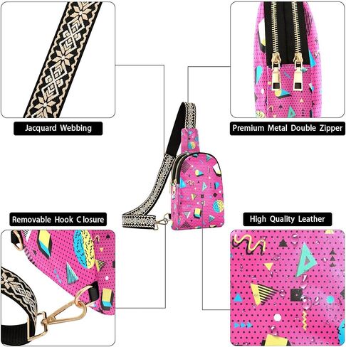 Crossbody Sling Bag for Women Leather Shoulder Chest Bag Small Fanny Pack for Hiking Travel in Saudi Arabia