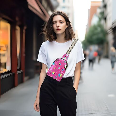 Crossbody Sling Bag for Women Leather Shoulder Chest Bag Small Fanny Pack for Hiking Travel in Saudi Arabia