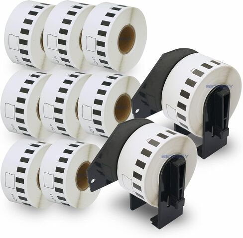 BETCKEY - Compatible Continuous Film Labels Replacement for Brother DK-2211 (1.1 in x 50 ft), Use with Brother QL Label Printers [6 Rolls] in Saudi Arabia
