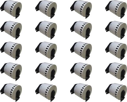 DK-2205 متوافق مع ملصق Brother DK-2205 مقاس 2-3/7 بوصة × 100 بوصة باللون الأبيض المستمر. (لفة واحدة) in Kuwait
