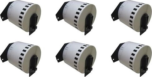 DK-2205 متوافق مع ملصق Brother DK-2205 مقاس 2-3/7 بوصة × 100 بوصة باللون الأبيض المستمر. (لفة واحدة) in Kuwait