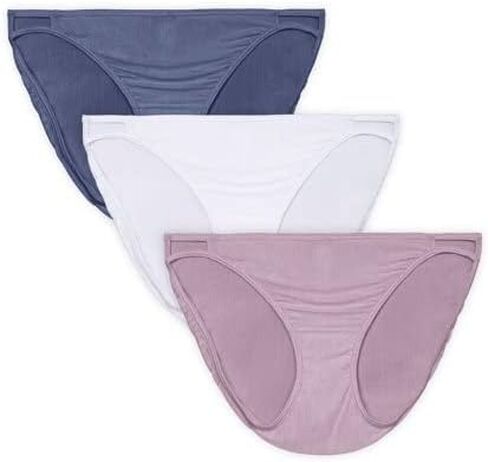 مجموعة بيكيني Vanity Fair النسائية المريحة القابلة للتمدد من 3 قطع، مقاس L، لافندر/أبيض/أزرق in Kuwait