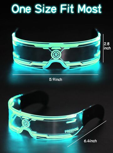 Guayma LED Light Up Glasses with Balaclava Face Mask-Cyberpunk Futuristic Glow In Dark Glasses For Adults Mardi Gras Party in Saudi Arabia