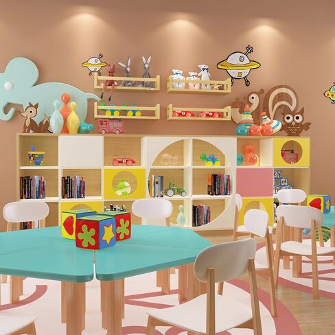 Floating Nursery Book Shelves for Wall, 15.7 Inch Nature Solid Wood Wall Mounted Bookshelf Set of 3, Hanging Bookshelves for Kids Room, Bedroom Nursery Decor and Book Storage (White) in Kuwait