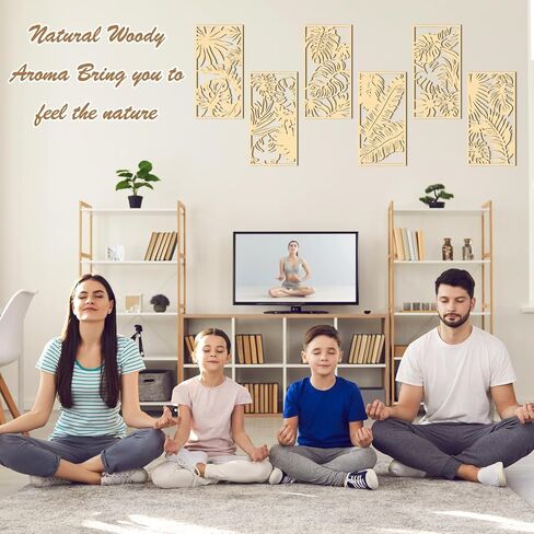 Menkxi 6 Pcs Tropical Wall Decor 3D Wooden Palm Leaf Wall Art Minimalist Wooden Leaf Plant Wall Decor Palm Leaf Hanging Vintage Tropical Plant Plaque for Home Bathroom Office 15.75 x 7.87 in(Natural) in Saudi Arabia