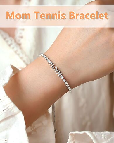 UNGENT THEM Happy Birthday Gifts-Mom Daughter Bestie Cubic Zirconia Tennis Bracelet Christmas Valentins's Day Gifts for Women Her Friends in Saudi Arabia