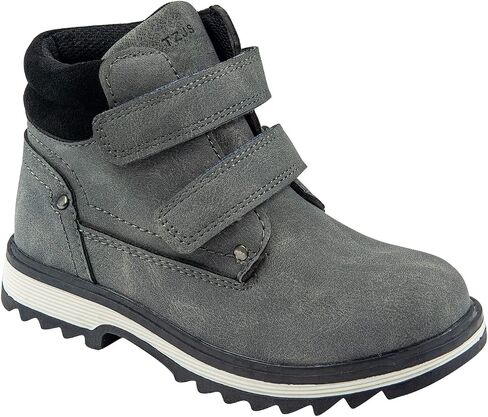 Kids' Hiking Work Boots for Boys Girls, Waterproof Outdoor Ankle Boots with Hook and Loop in Saudi Arabia
