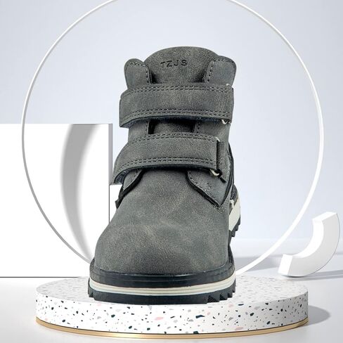 Kids' Hiking Work Boots for Boys Girls, Waterproof Outdoor Ankle Boots with Hook and Loop in Saudi Arabia