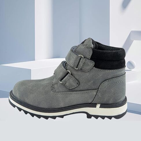 Kids' Hiking Work Boots for Boys Girls, Waterproof Outdoor Ankle Boots with Hook and Loop in Saudi Arabia