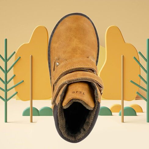 Kids' Hiking Work Boots for Boys Girls, Waterproof Outdoor Ankle Boots with Hook and Loop in Kuwait